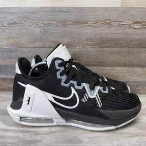 Nike Lebron Witness VI 6 Size 9 Black White Athletic Basketball Shoes Low Top